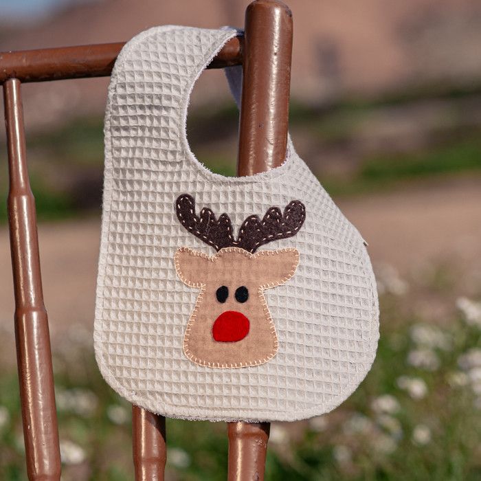 Babero infantil | Reno navideño