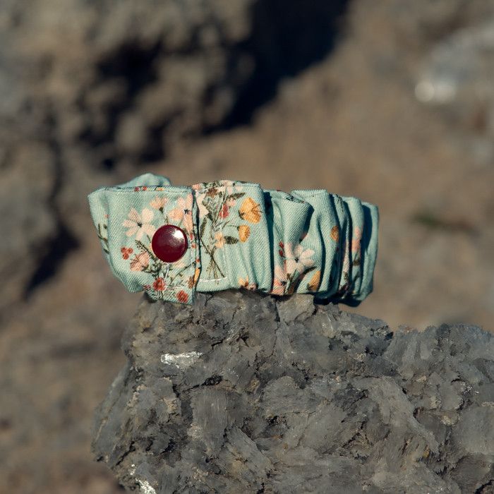 Pulsera de lactancia de algodón – Verde floral