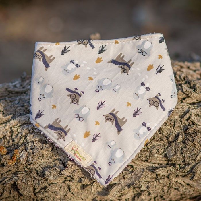Babero babitas bebé, estampado con tela de animalitos.