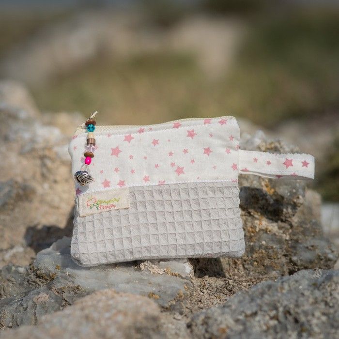 Monedero pequeño de tela hecho a mano, con una bonita combinación de colores