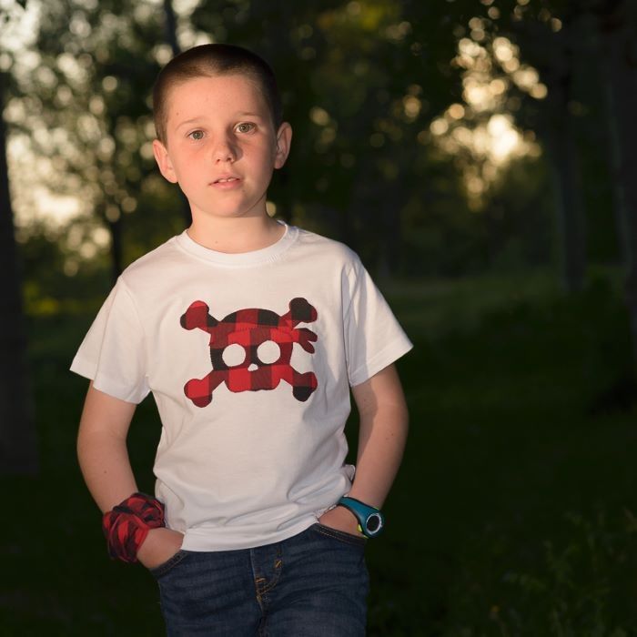 Camiseta calavera en tela de cachirulo