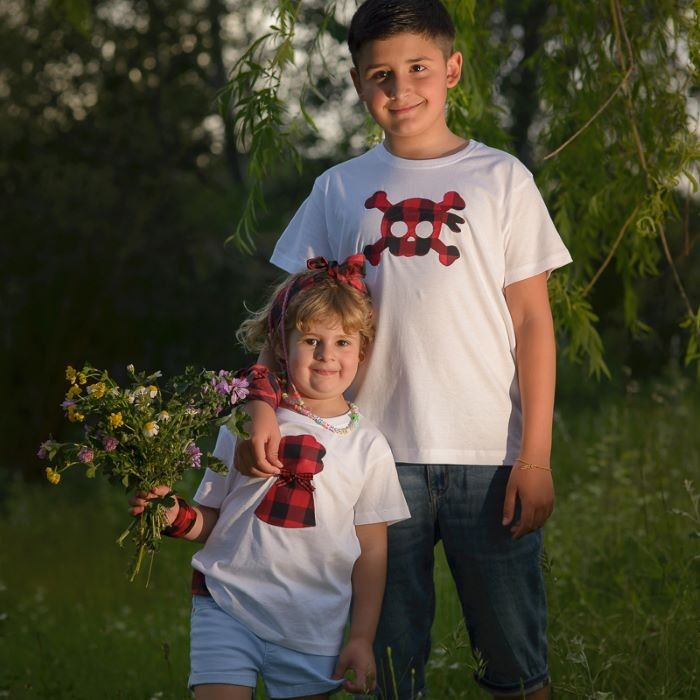 Camiseta calavera en tela de cachirulo