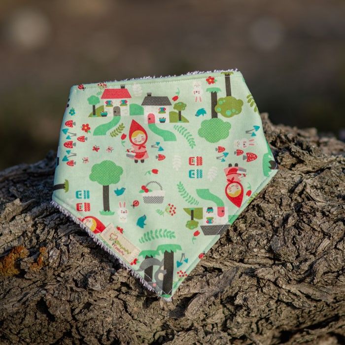 Bandana bebé de tela con estampado de Caperucita Roja