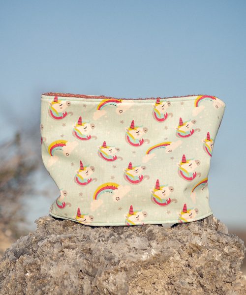 Cuello infantil polar unicornios y arcoíris hecho a mano