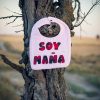 Babero infantil artesanal SOY MAÑA® con aplicación en tela de cachirulo.