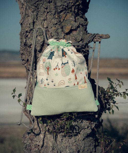 Mochila infantil pequeña de tela | Bosque encantado