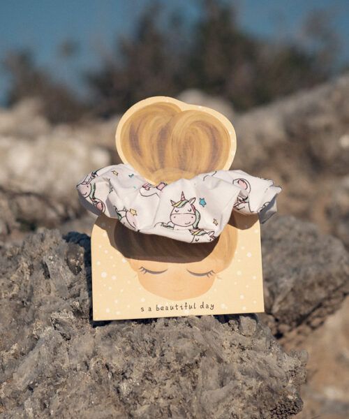 Coletero de tela con estampado de unicornios