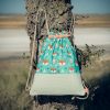 Mochila infantil grande de tela con estampado de zorritos del bosque hecha a mano.