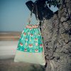 Mochila infantil grande de tela con estampado de zorritos del bosque hecha a mano.