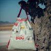 Mochila infantil grande de tela con estampado de vehículos de emergencia hecha a mano.