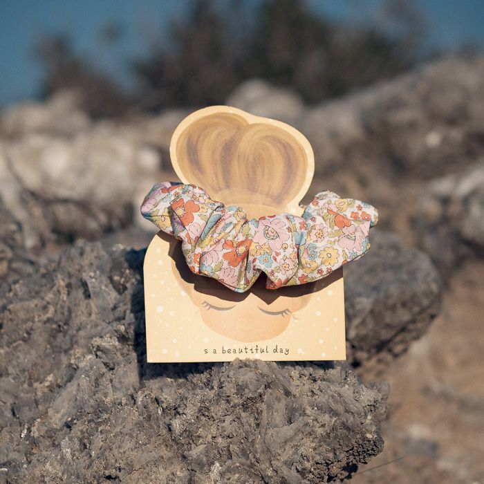 Conjunto de monedero y coletero | Flores multicolor - Imagen 6